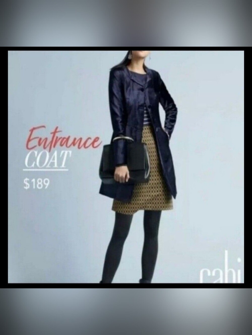Cabi Navy Velour Entrance Coat, Size XL